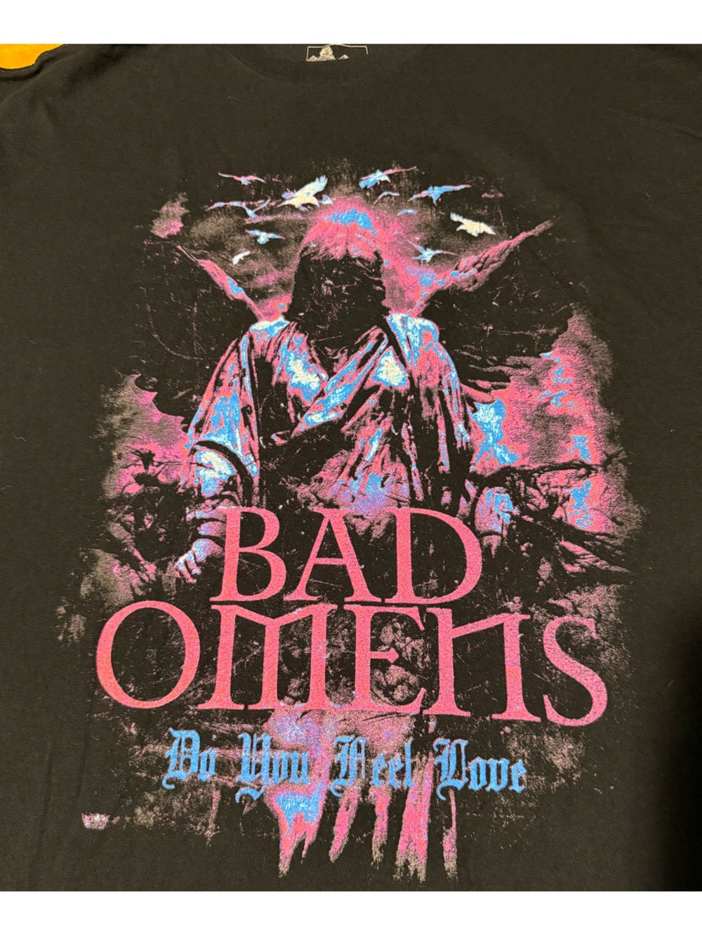 Bad Omens Graphic Tee in Black with Pink & Blue Print - Picture 2 of 3
